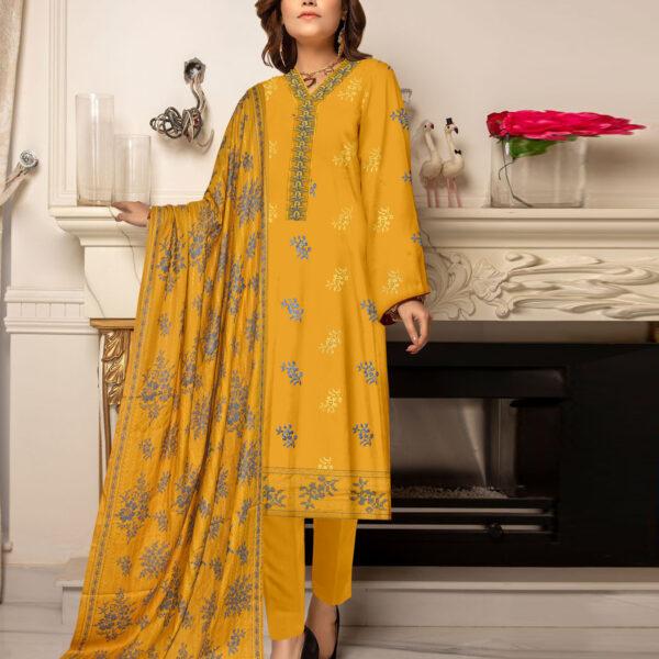 Bareeze Dhanak Wool Embroidered 3 Piece Suit Women Dresses Design No 4