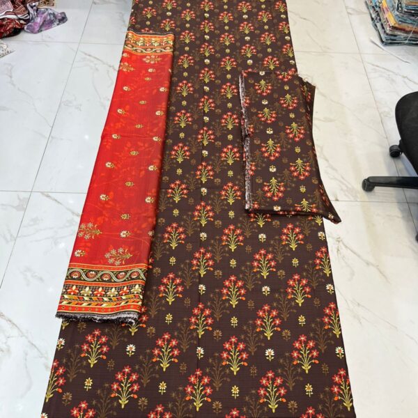 Safa Marwa Original Brand Winter Collection Viscouse Bana Dora 3 Piece Unstich Women Collection Design No 5