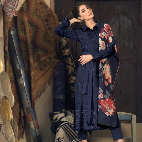 Bareeze Dhanak Wool Embroidered 3 Piece Suit Women Dresses Design No 5