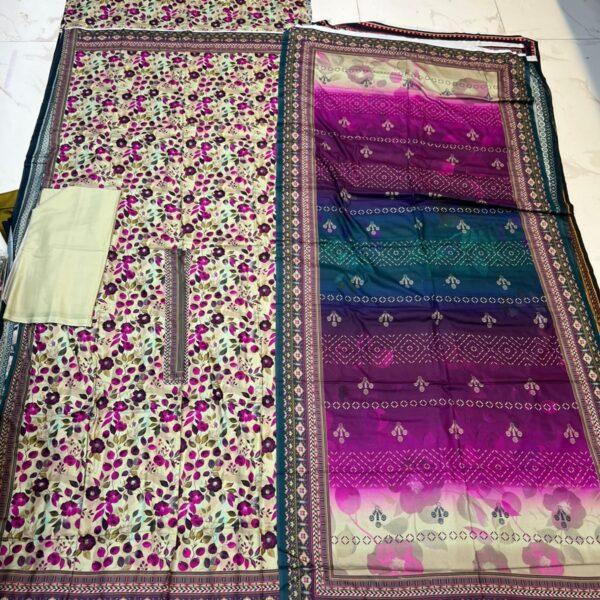 Premium Digital Printed Linen 3 Piece Suit