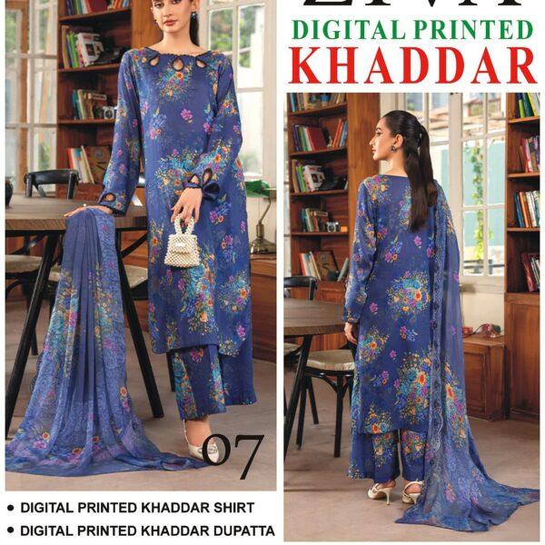 Vol-50 Ziva Khaddar Digital Printed 3 Piece Suit  Women Collection Design No 6
