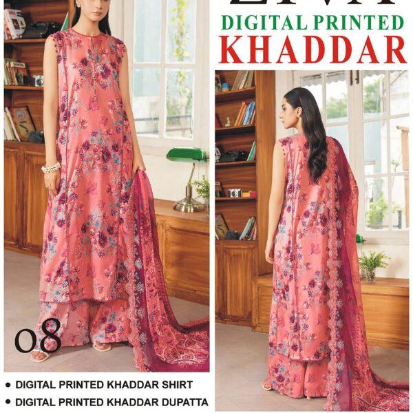 Vol-50 Ziva Khaddar Digital Printed 3 Piece Suit  Women Collection Design No 7
