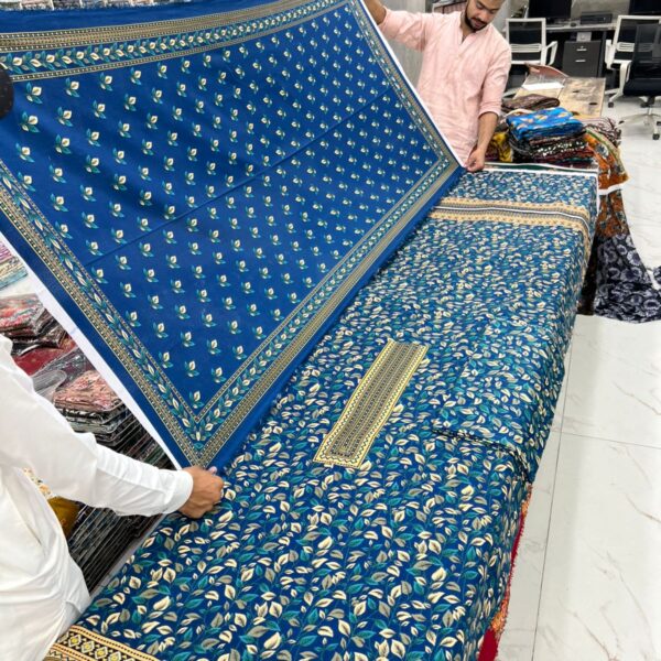 Dua Classic Karandi Winter Collection Printed Karandi Fabrics 3 Piece Suit Women Collection Design No 8