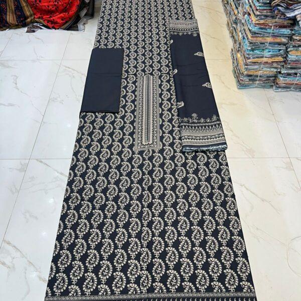 Safa Marwa Linen Original Brand Winter Collection 3 Piece Suit Women Collection Design No 8