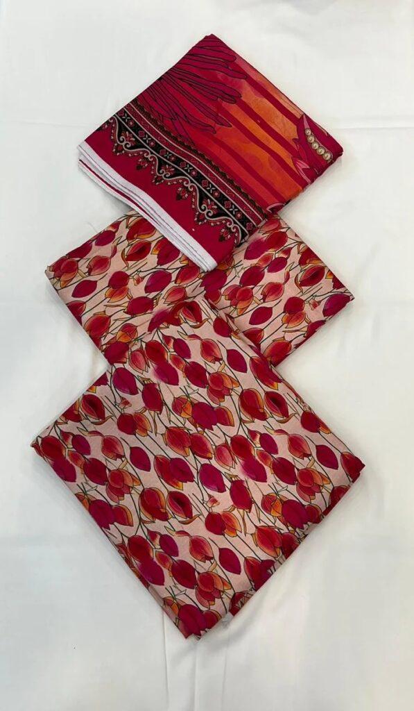 Safa Marwa Brand Bana Dora Linen Fabrics 3 piece Suit