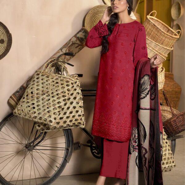 Bareeze Dhanak Wool Embroidered 3 Piece Suit Women Dresses Design No 8