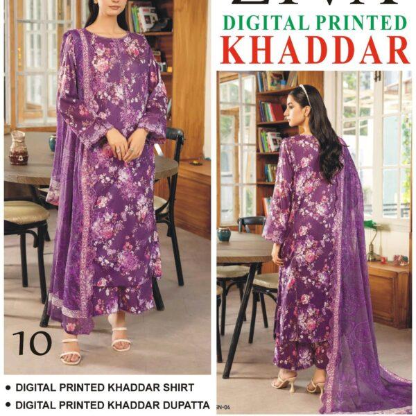 Vol-50 Ziva Khaddar Digital Printed 3 Piece Suit  Women Collection Design No 9
