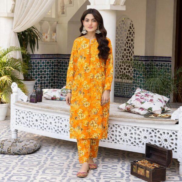 Safa Marwa Brand Tarkashi Linen 2PC - Winter Collection Design No. 24