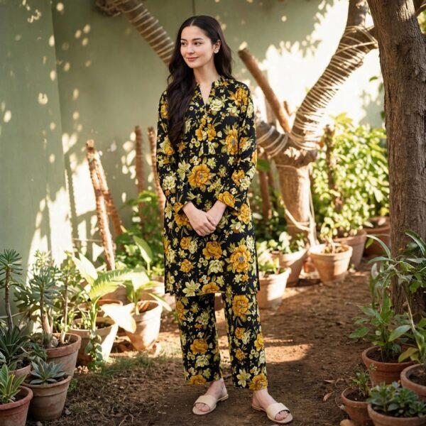 Safa Marwa Brand Tarkashi Linen 2PC - Winter Collection Design No. 20