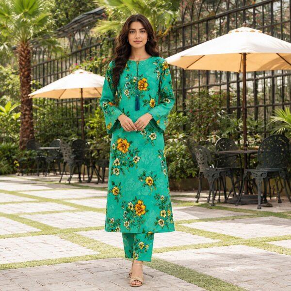 Safa Marwa Brand Tarkashi Linen 2PC - Winter Collection Design No. 19
