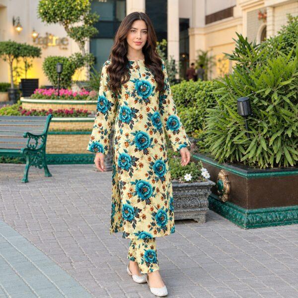 Safa Marwa Brand Tarkashi Linen 2PC - Winter Collection Design No. 16