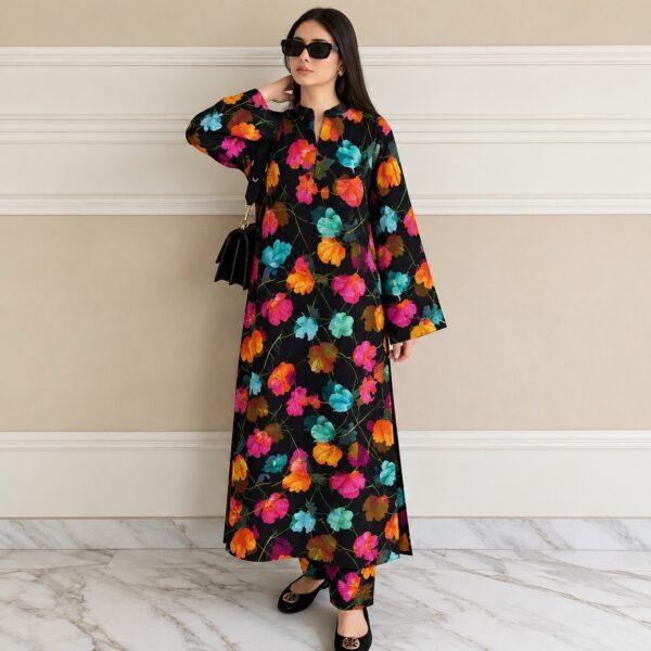 Safa Marwa Brand Tarkashi Linen 2PC - Winter Collection Design No. 13
