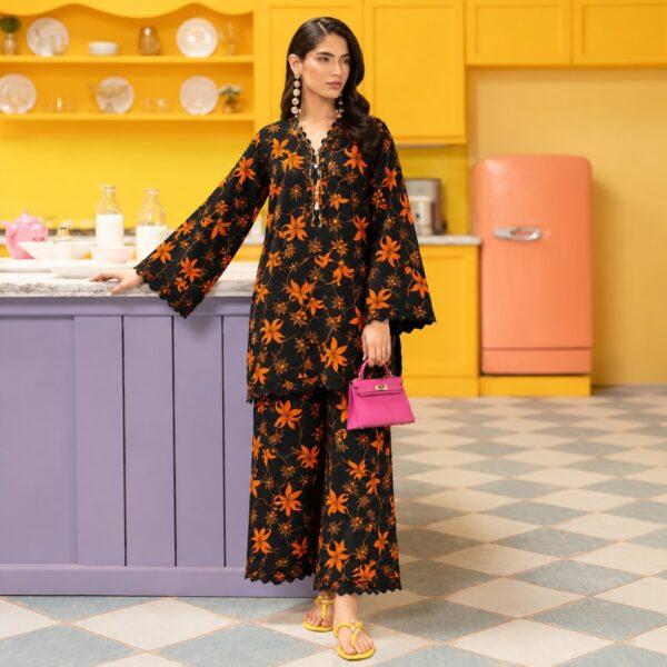 Safa Marwa Brand Tarkashi Linen 2PC - Winter Collection Design No. 09