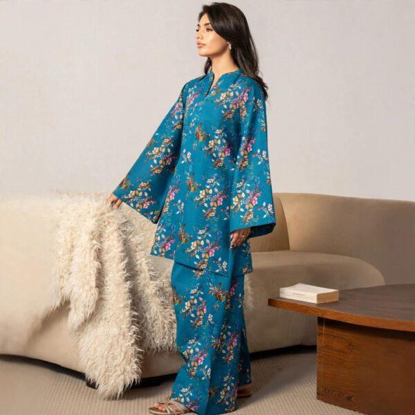 Safa Marwa Brand Tarkashi Linen 2PC - Winter Collection Design No. 07