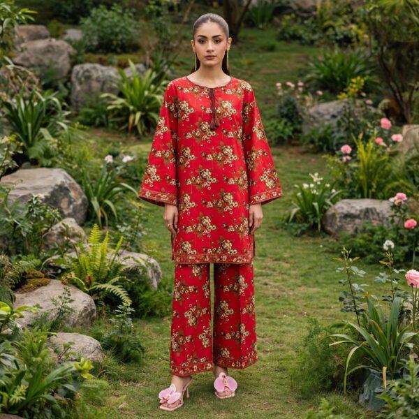 Safa Marwa Brand Tarkashi Linen 2PC - Winter Collection Design No. 03