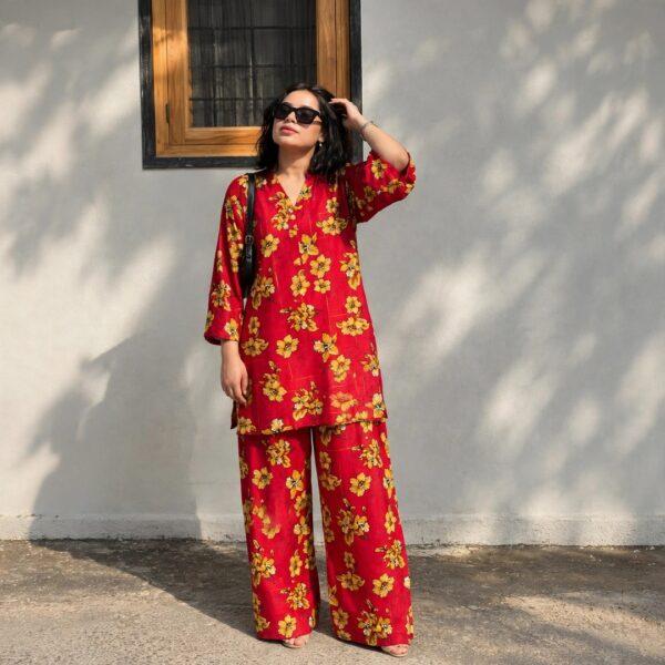 Safa Marwa Brand Tarkashi Linen 2PC - Winter Collection Design No. 26