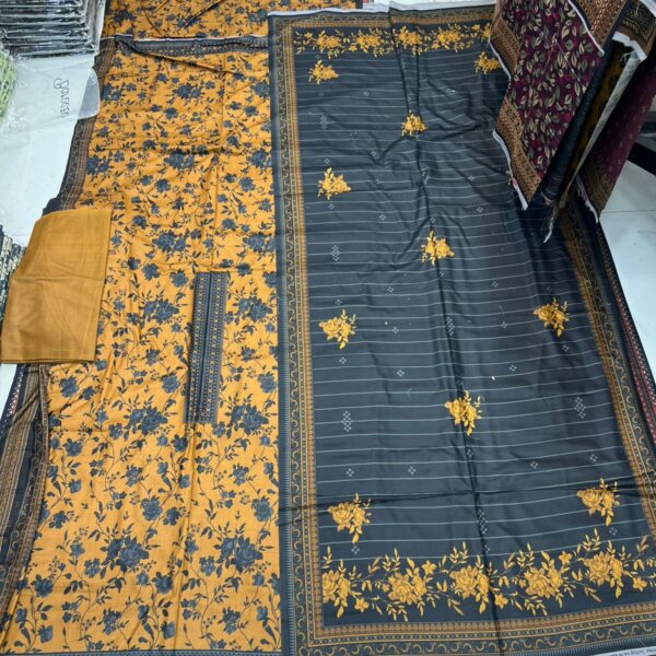 Safa Marwa Original Brand Printed Dhanak – Winter Collection 3 Piece Suit Women Dresses Design No 10