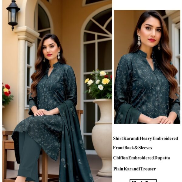Bareeze Original Brand Karandi Winter Collection 3 Piece Suit Women Dresses Design No 10
