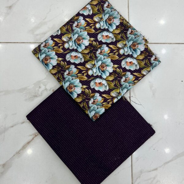 Safa Marwa Original Brand Printed Slub Karandi – Winter Collection 2 Piece Suit Women Dresses Design No 12