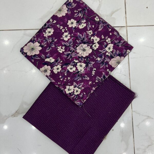 Safa Marwa Original Brand Printed Slub Karandi – Winter Collection 2 Piece Suit Women Dresses Design No 13