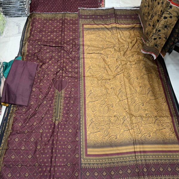 Safa Marwa Original Brand Printed Dhanak – Winter Collection 3 Piece Suit Women Dresses Design No 17