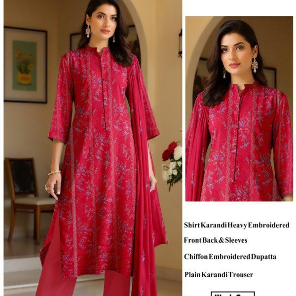 Bareeze Original Brand Karandi Winter Collection 3 Piece Suit Women Dresses Design No 2