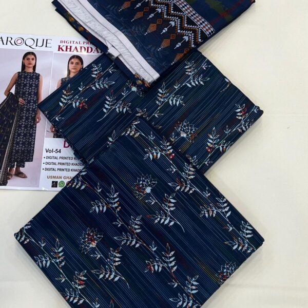 Baroque Original Printed Khaddar Brand Winter Collection 3 Piece Suit Women Collection Design No 4