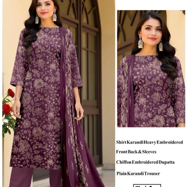 Bareeze Original Brand Karandi Winter Collection 3 Piece Suit Women Dresses Design No 4
