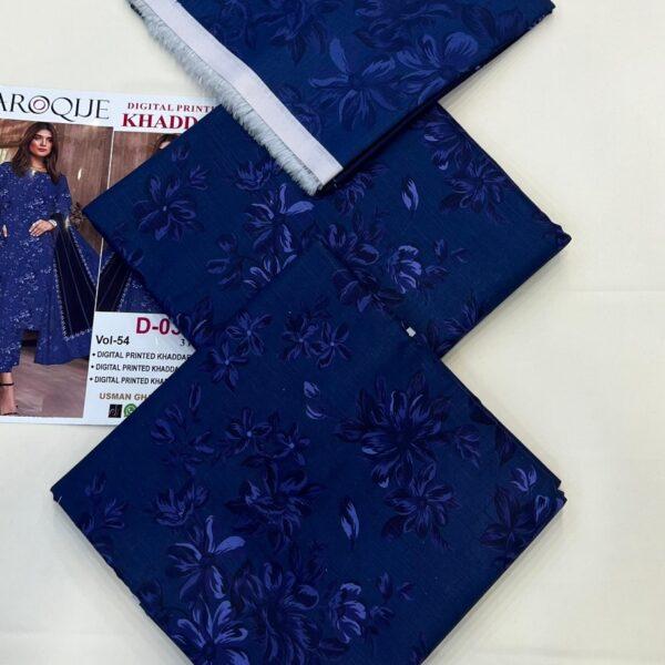 Baroque Original Printed Khaddar Brand Winter Collection 3 Piece Suit Women Collection Design No 5