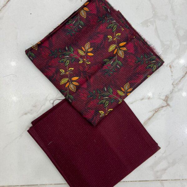 Safa Marwa Original Brand Printed Slub Karandi – Winter Collection 2 Piece Suit Women Dresses Design No 6