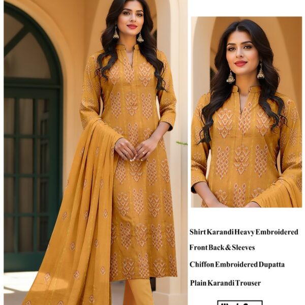 Bareeze Original Brand Karandi Winter Collection 3 Piece Suit Women Dresses Design No 7
