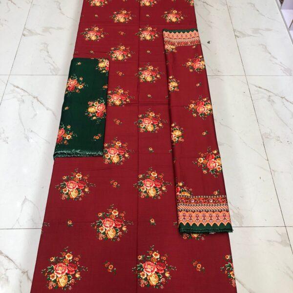 Safa Marwa Digital Printed Bana Dora Linen Winter Collection 3PC Suit Women Dresses Design No 8