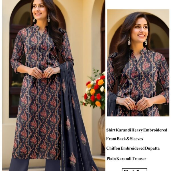 Bareeze Original Brand Karandi Winter Collection 3 Piece Suit Women Dresses Design No 8