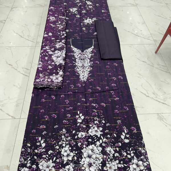 Safa Marwa Original Brand Winter Collection Bana Dora Tarkashi Linen 3 Piece Suit Women Dresses Design No 9