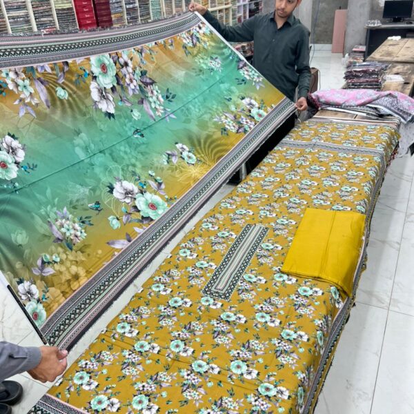 Usman Ghani Brand Premium Bana Dora Linen Fabric 3 Piece Suit Women Collection Design No 5