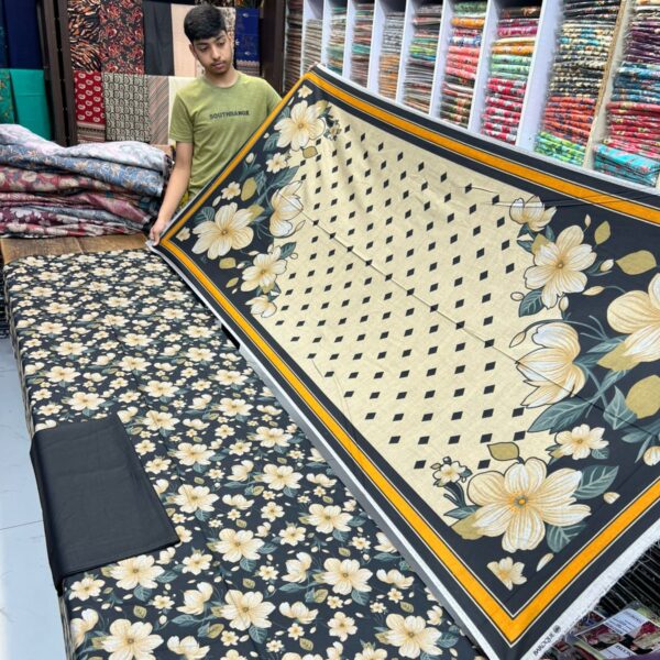 Baroque Digital Print Dhanak 3 Piece Suit - Women Collection Design No. 1