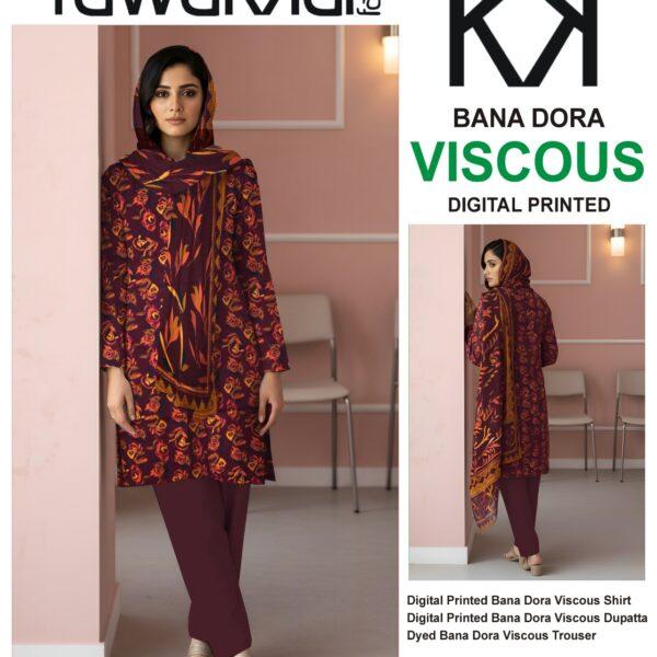 Vol- 423 Tawakkal Printed Bana Dora Viscose 3pc Dresses - Women Wear Design No. 10