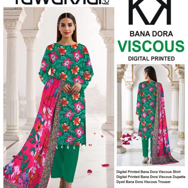 Vol- 423 Tawakkal Printed Bana Dora Viscose 3pc Dresses - Women Wear Design No. 2