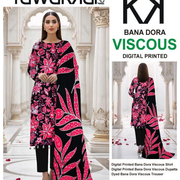Vol- 423 Tawakkal Printed Bana Dora Viscose 3pc Dresses - Women Wear Design No. 5