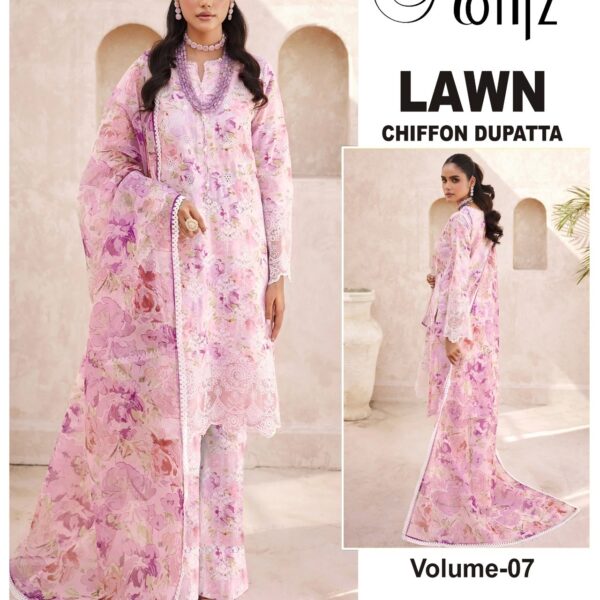 Vol-07 Motifz Premium Printed Lawn 3 Piece Dresses - Women Wear Design No. 11