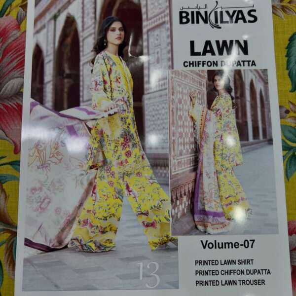 Vol-07 Motifz Premium Printed Lawn 3 Piece Dresses - Women Wear Design No. 13