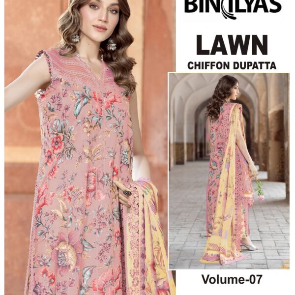 Vol-07 Motifz Premium Printed Lawn 3 Piece Dresses - Women Wear Design No. 14