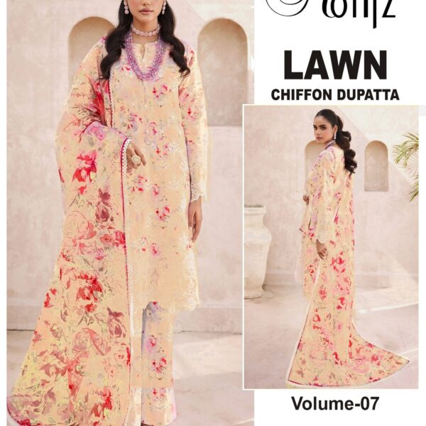 Vol-07 Motifz Premium Printed Lawn 3 Piece Dresses - Women Wear Design No. 15
