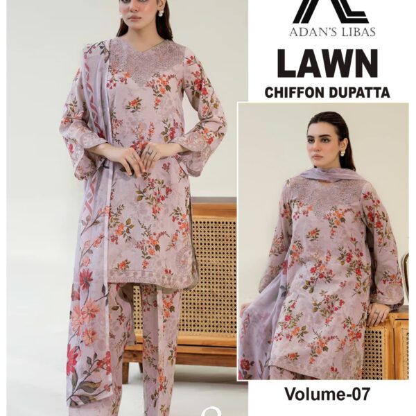Vol-07 Motifz Premium Printed Lawn 3 Piece Dresses - Women Wear Design No. 18