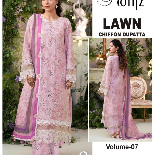 Vol-07 Motifz Premium Printed Lawn 3 Piece Dresses - Women Wear Design No. 08