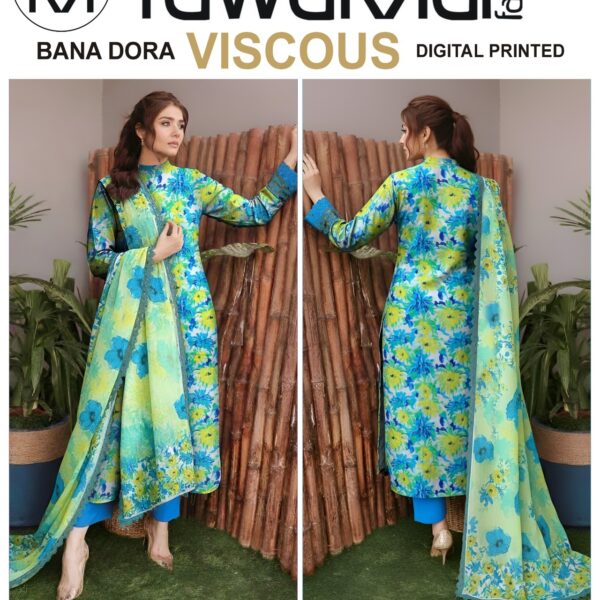 Vol-424 Tawakkal Digital Printed Bana Dora Viscose 3PC Dresses - Women Wear Design No. 4