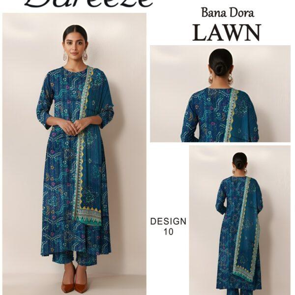 Vol-01 Bareeze Summer Collection 2026 Digital Printed 3pc Suit - Women Wear Design No. 10