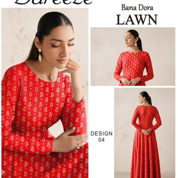 Vol-01 Bareeze Summer Collection 2026 Digital Printed 3pc Suit - Women Wear Design No. 4