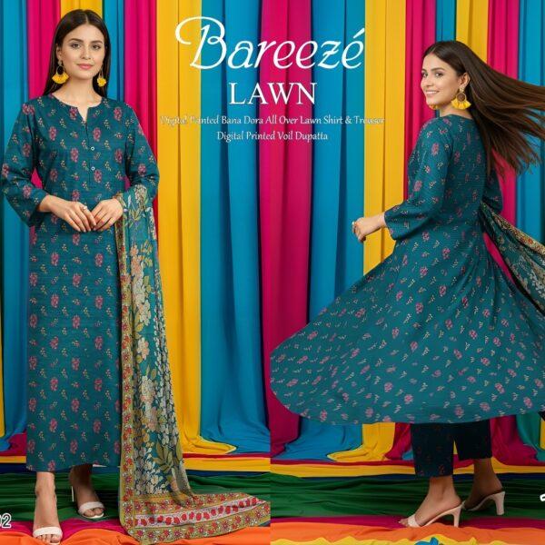 Vol-02 Bareeze Summer Collection 2026 Digital Printed 3pc Suit - Women Wear Design No. 10