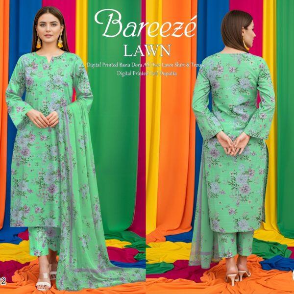 Vol-02 Bareeze Summer Collection 2026 Digital Printed 3pc Suit - Women Wear Design No. 4